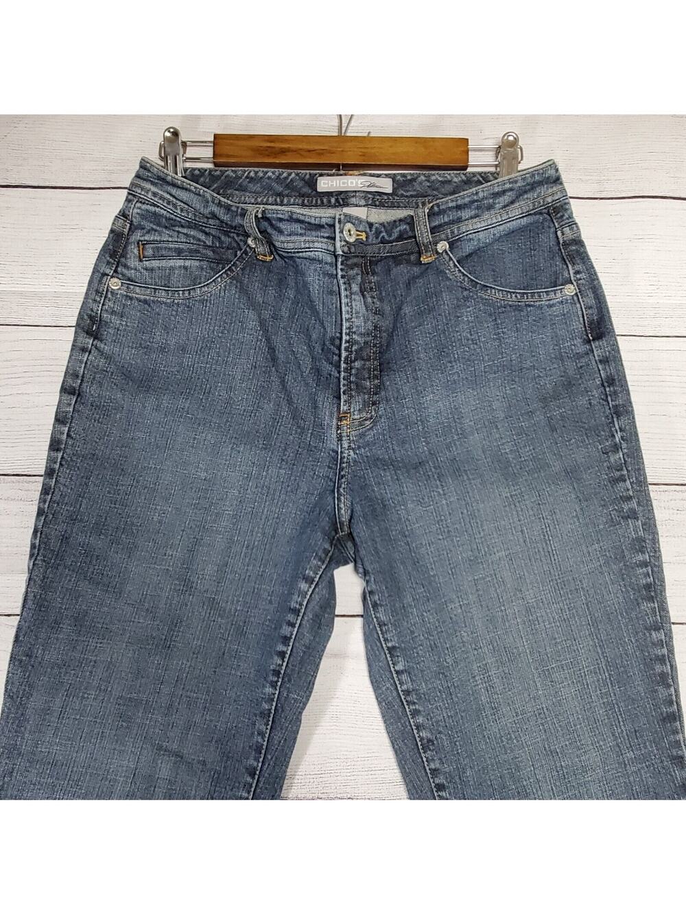 Chico's Platinum Bootcut Stretch Jeans Women's Size 1 Blue Denim